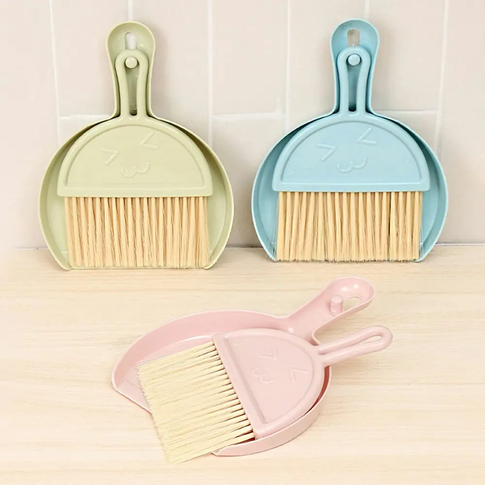 3Pcs Desktop Mini Broom Keyboard Cleaning Brush Broom With Dustpan Set