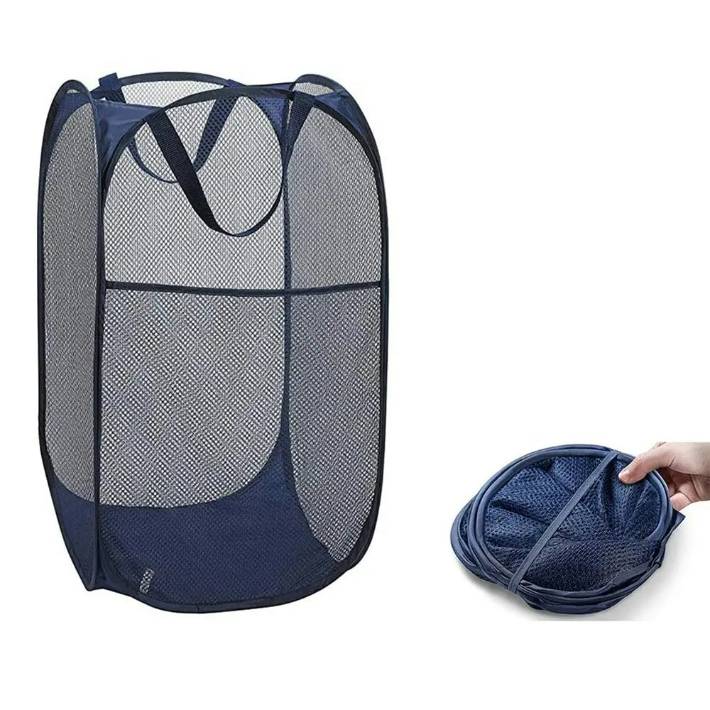 2 Pack Laundry Hamper Foldable Mesh Dirty Clothes Basket with Carry Handles