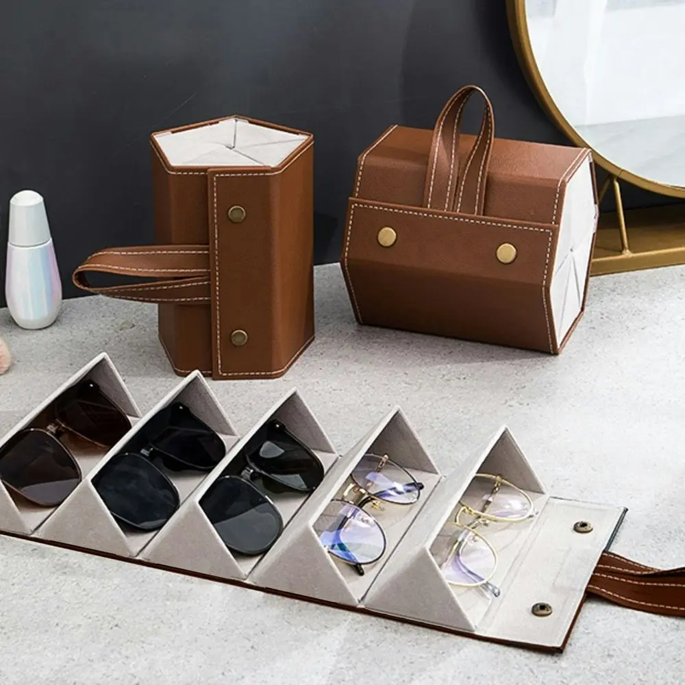 Sunglasses Organizer with 5 Slots Glasses Case Portable Sunglasses Storage Case