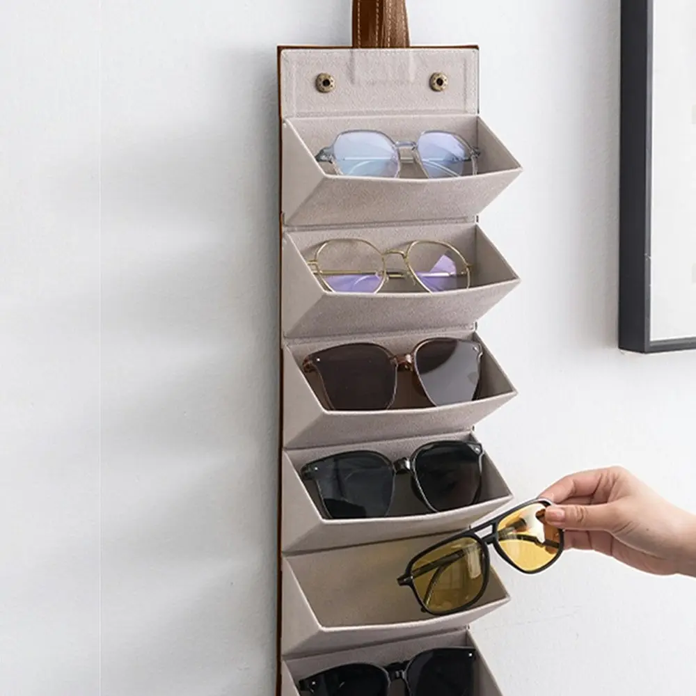 Sunglasses Organizer with 5 Slots Glasses Case Portable Sunglasses Storage Case