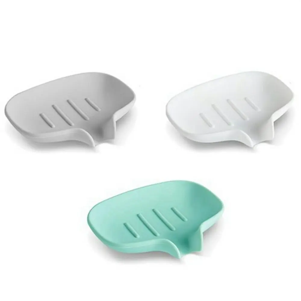 3 Pack Silicone Soap Dish with Drain Bar Soap Holder for Shower/Bathroom