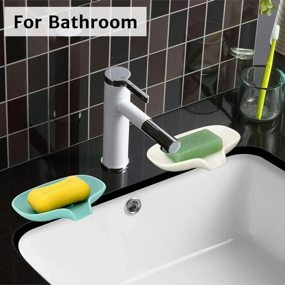 3 Pack Silicone Soap Dish with Drain Bar Soap Holder for Shower/Bathroom