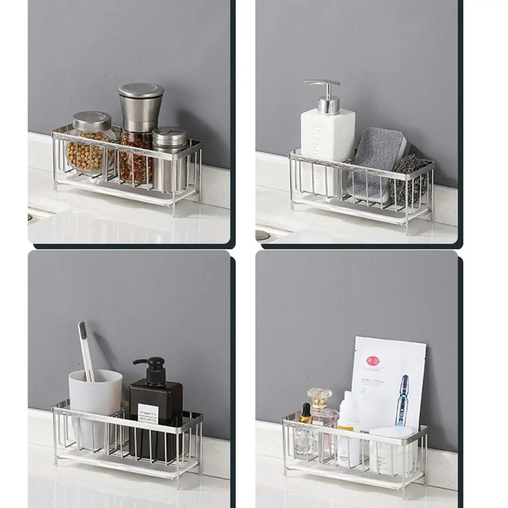 Stainless Steel Countertop Drain Basket Kitchen Storage Rack