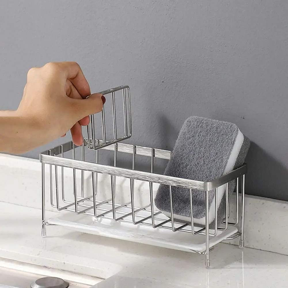 Stainless Steel Countertop Drain Basket Kitchen Storage Rack