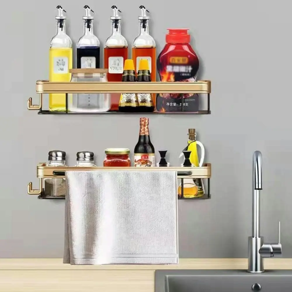 Kitchen Storage Shelf Wall Mounted Bathroom Storage Rack