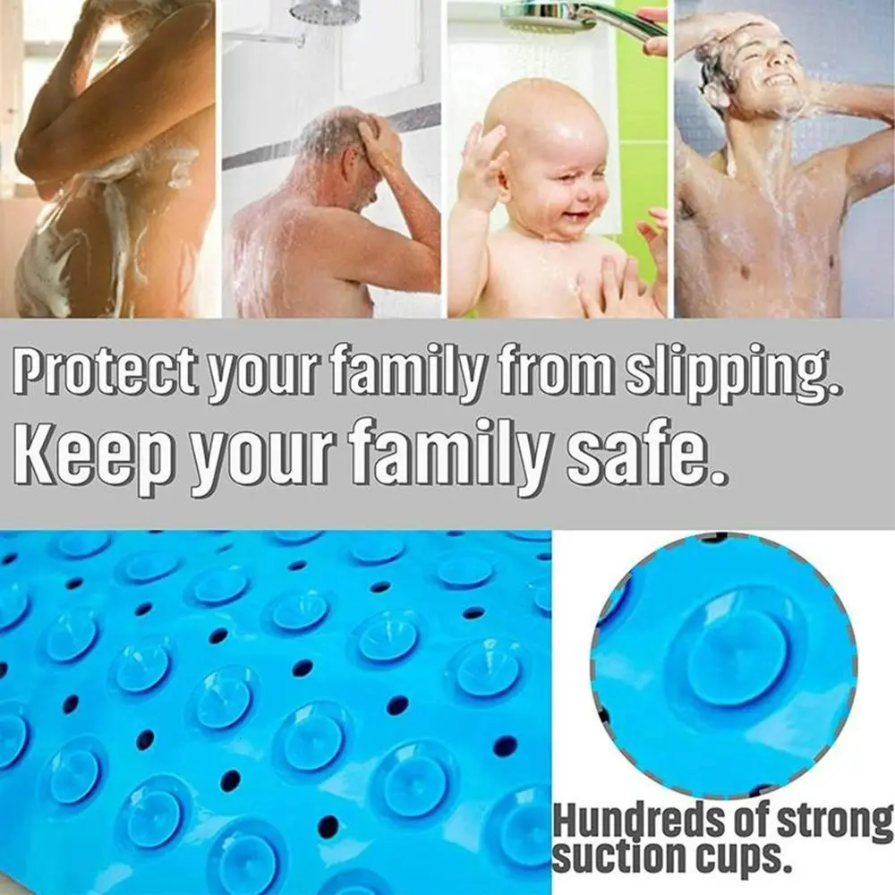 Large Strong Suction Bathroom Mat Anti Slip Bath Shower Mat PVC Massage Foot Pad