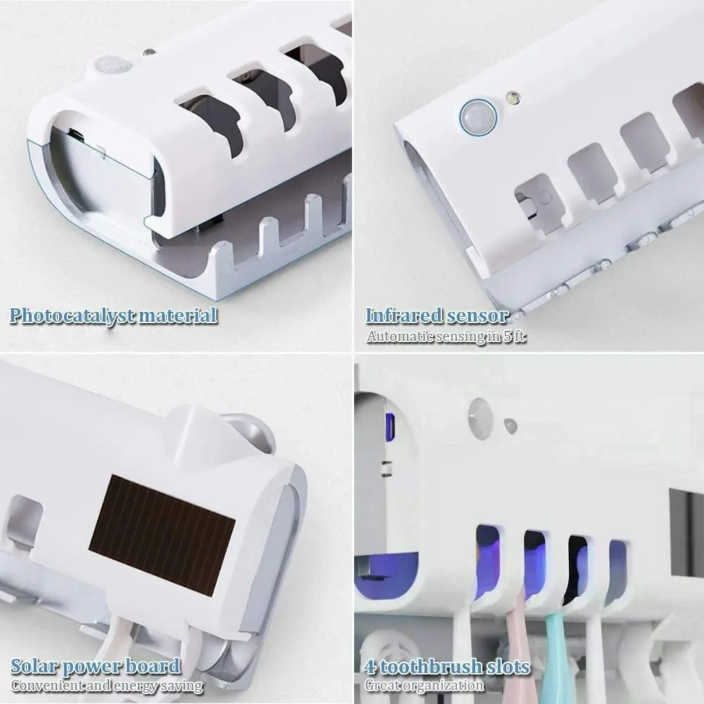 Perforation-free ultraviolet antivirus smart toothbrush holder rack