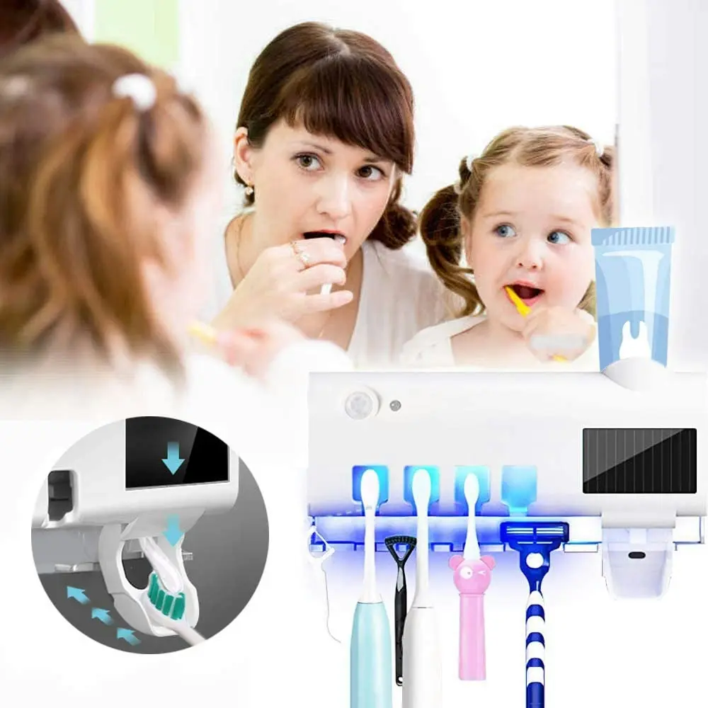 Perforation-free ultraviolet antivirus smart toothbrush holder rack