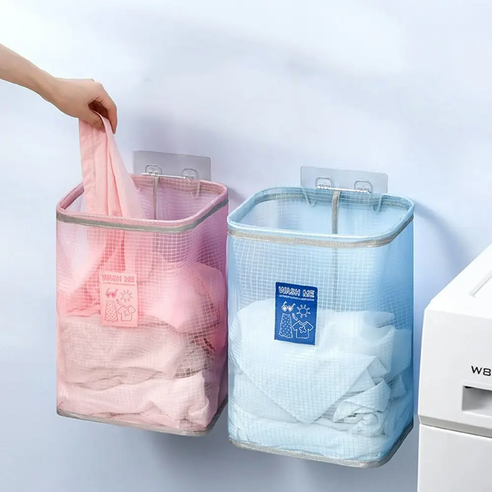 2-Pack Wall Mounted Laundry Basket With Foldable