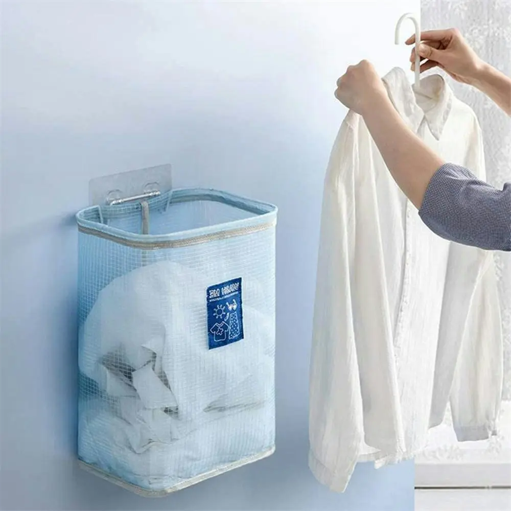 2-Pack Wall Mounted Laundry Basket With Foldable