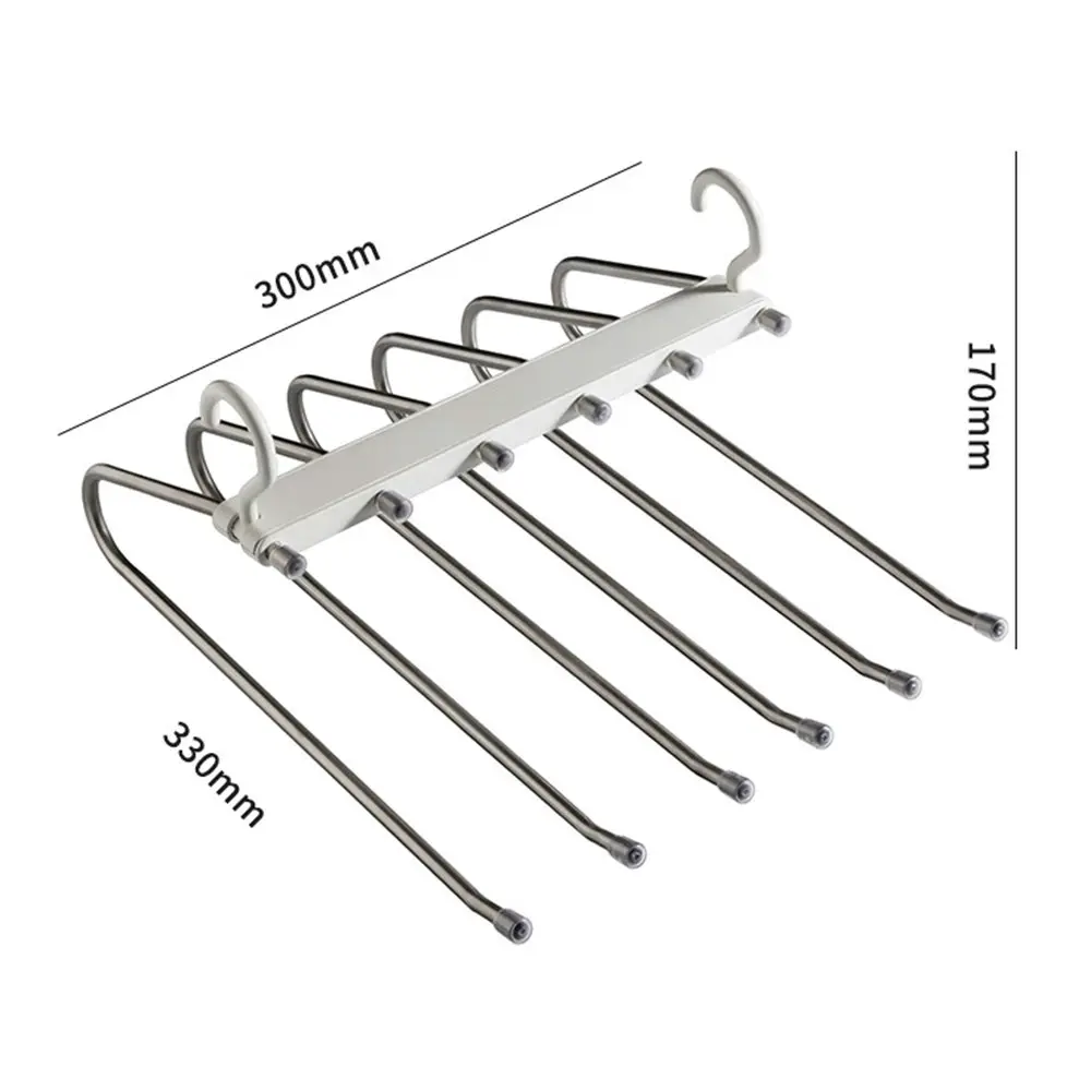 Foldable Stainless Steel 6 Tier Clothes Pants Storage Hanger