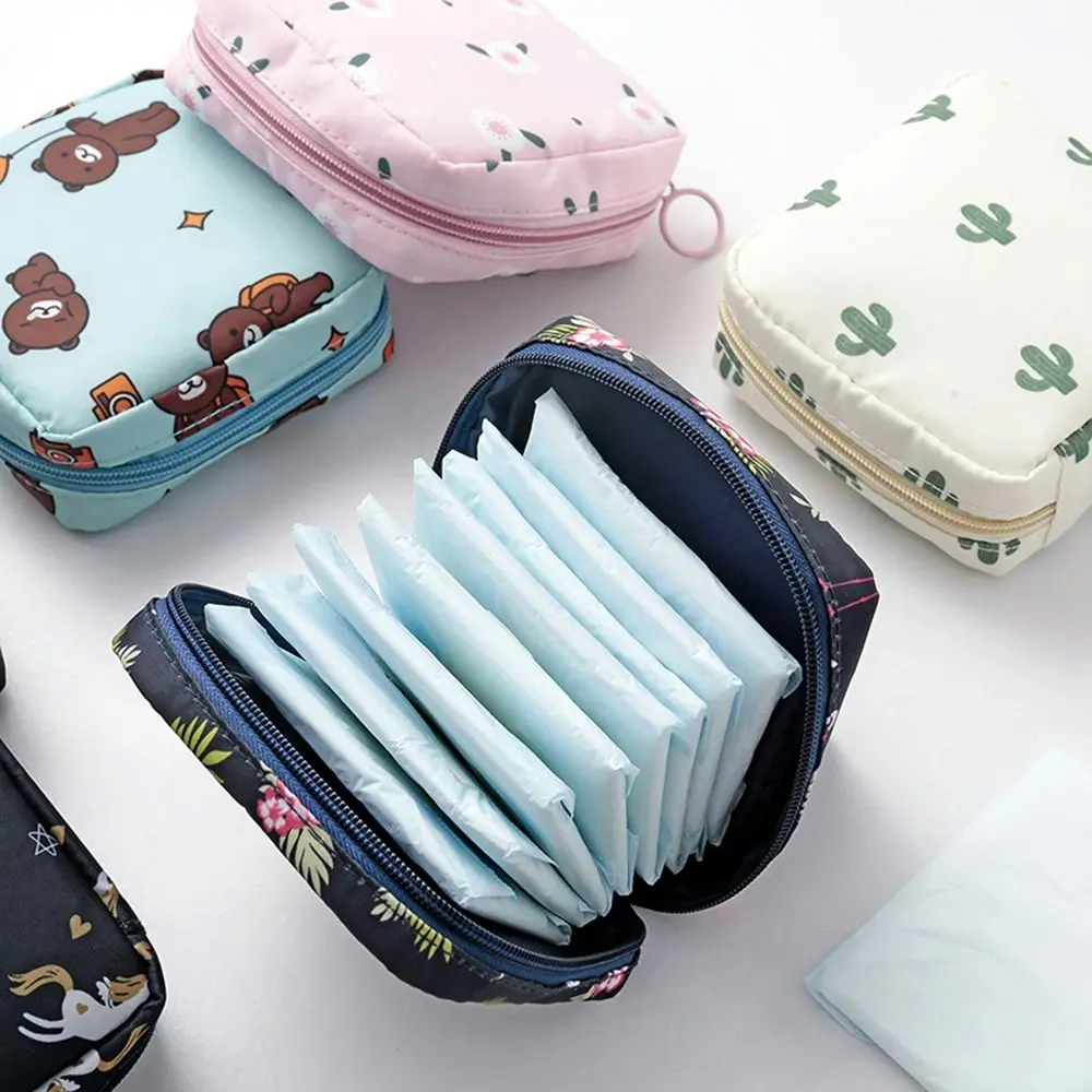 6Pcs Women Tampon Storage Bag Sanitary Pad Pouch Napkin Cosmetic Bags Organizer