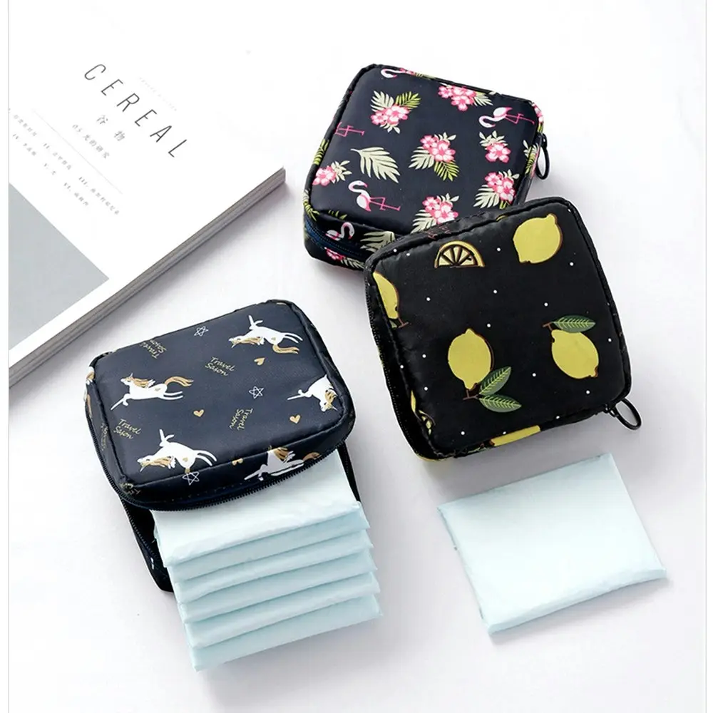 6Pcs Women Tampon Storage Bag Sanitary Pad Pouch Napkin Cosmetic Bags Organizer