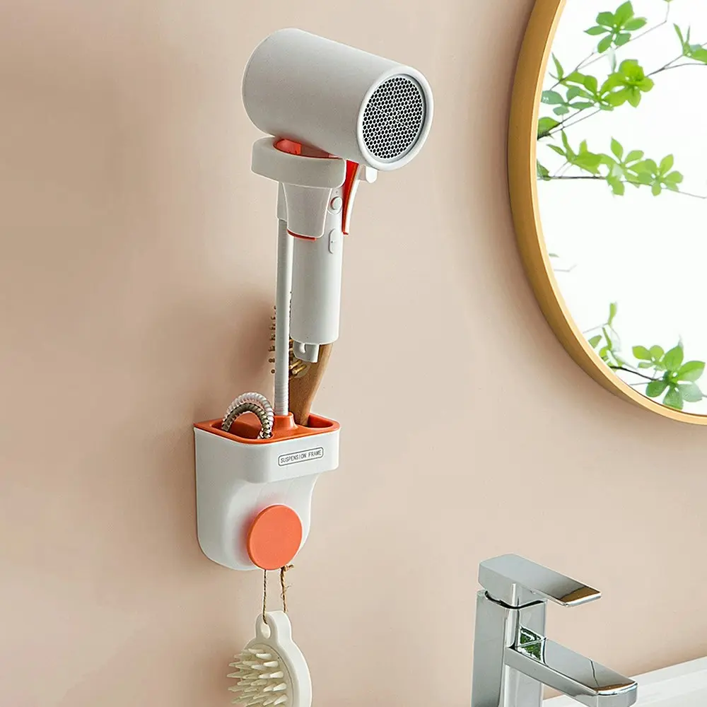 Lazy hair dryer bracket wall-mounted punch-free universal shower bracket