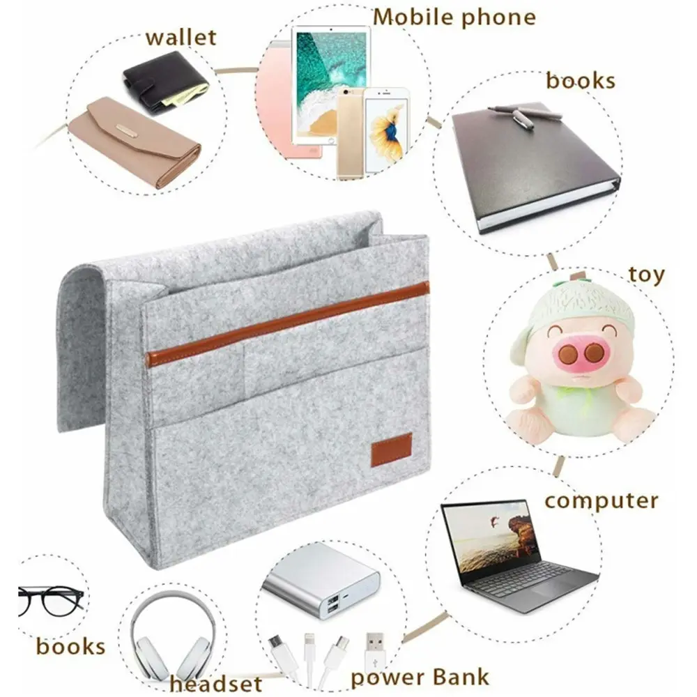 Bedside storage bag felt storage hanging bag