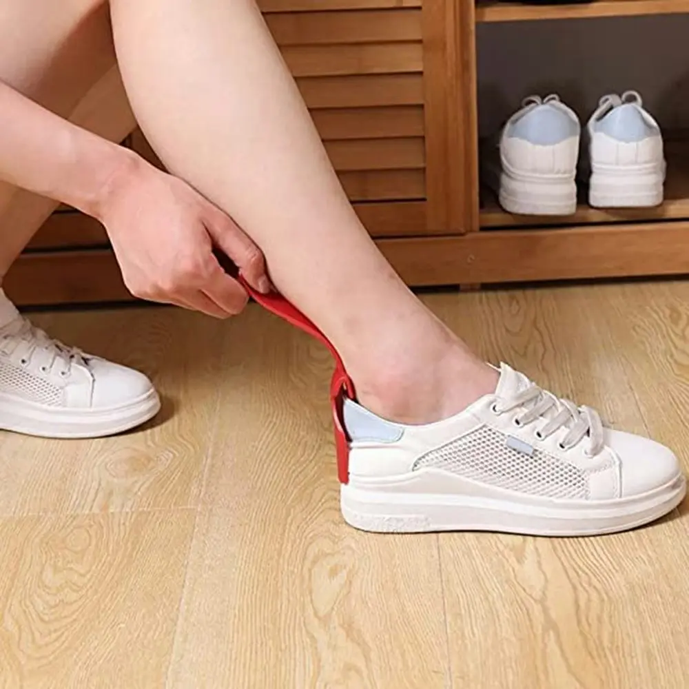 10 Pcs Portable Lazy Shoe Lifting Helper Short Handled Plastic Shoehorn