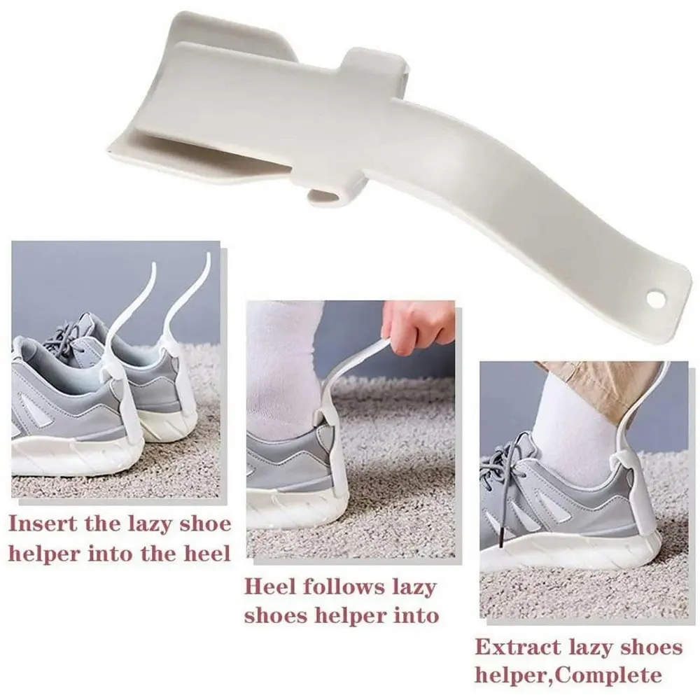 10 Pcs Portable Lazy Shoe Lifting Helper Short Handled Plastic Shoehorn