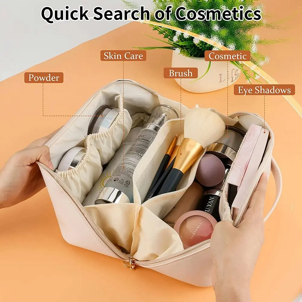 Large Capacity Travel Cosmetic Bag Storage Makeup Bag Travel Organizer