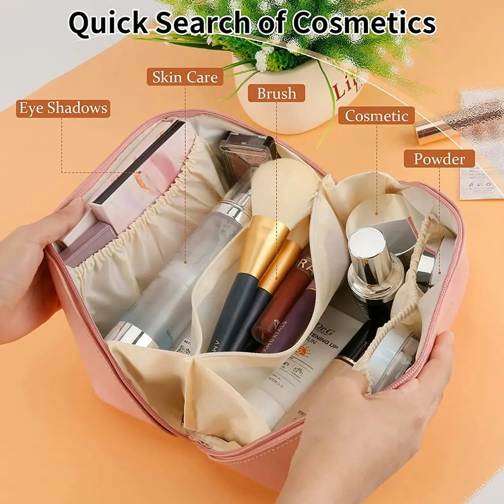 Large Capacity Travel Cosmetic Bag Storage Makeup Bag Travel Organizer