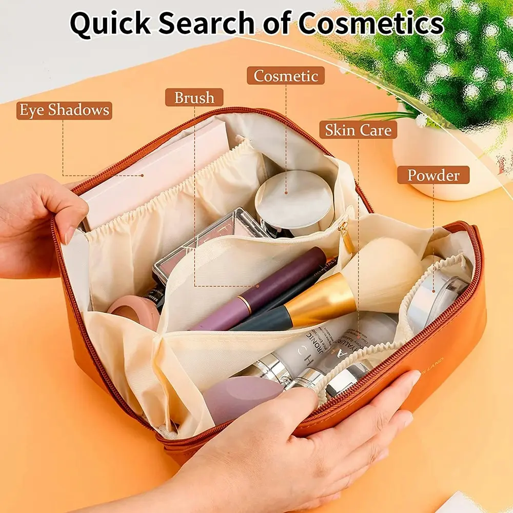 Large Capacity Travel Cosmetic Bag Storage Makeup Bag Travel Organizer