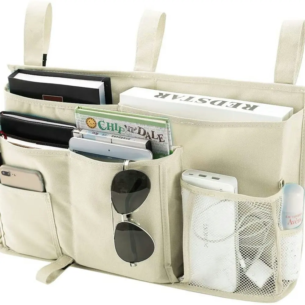 8 Pockets Hanging Organizer Bedside Storage Bag For Bunk And Hospital Beds