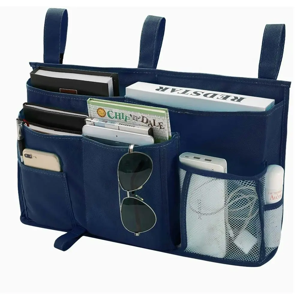 8 Pockets Hanging Organizer Bedside Storage Bag For Bunk And Hospital Beds