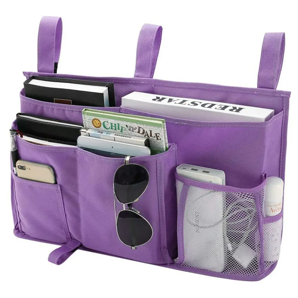 8 Pockets Hanging Organizer Bedside Storage Bag For Bunk And Hospital Beds