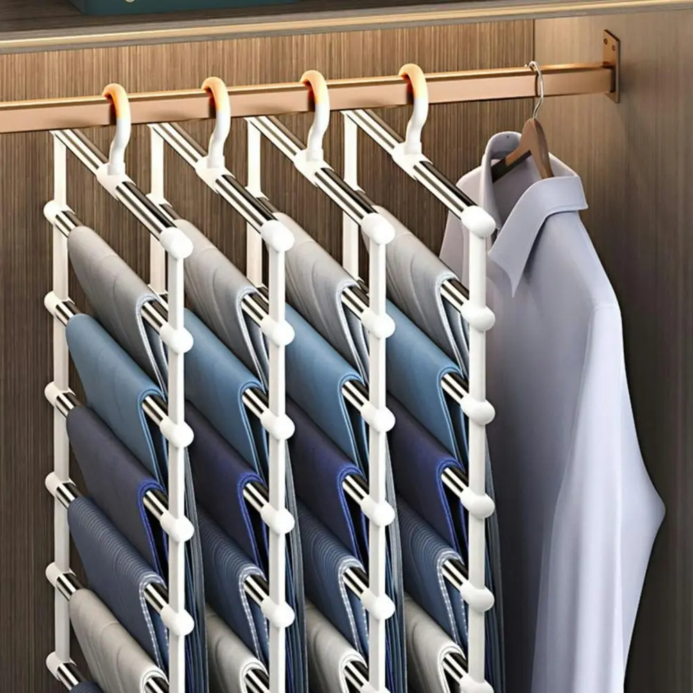 Multifunctional Stainless Steel Clothes Hangers Closet Organizer Rack