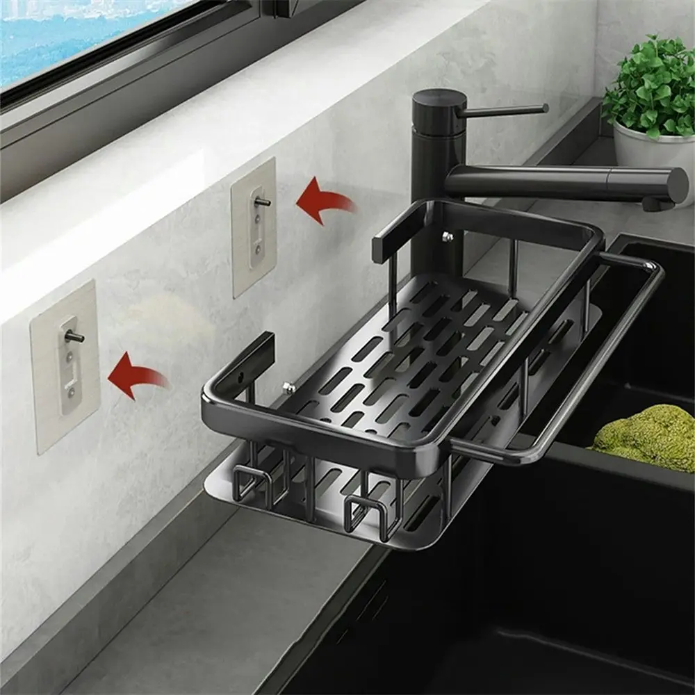 Rack Kitchen Storage Rack Wall Mounted Seasoning Rack Sponge Drain Rack