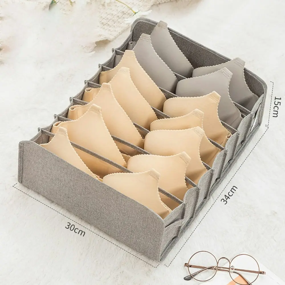 3Pcs Sock storage box home bra underwear organizer storage box-Gray