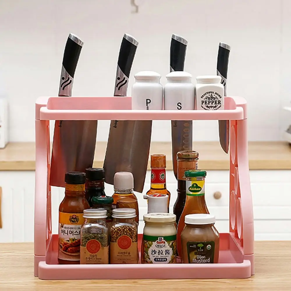 2 Tier Kitchen Storage Rack Spice Jars Bottle Stand Holder Kitchen Organizer