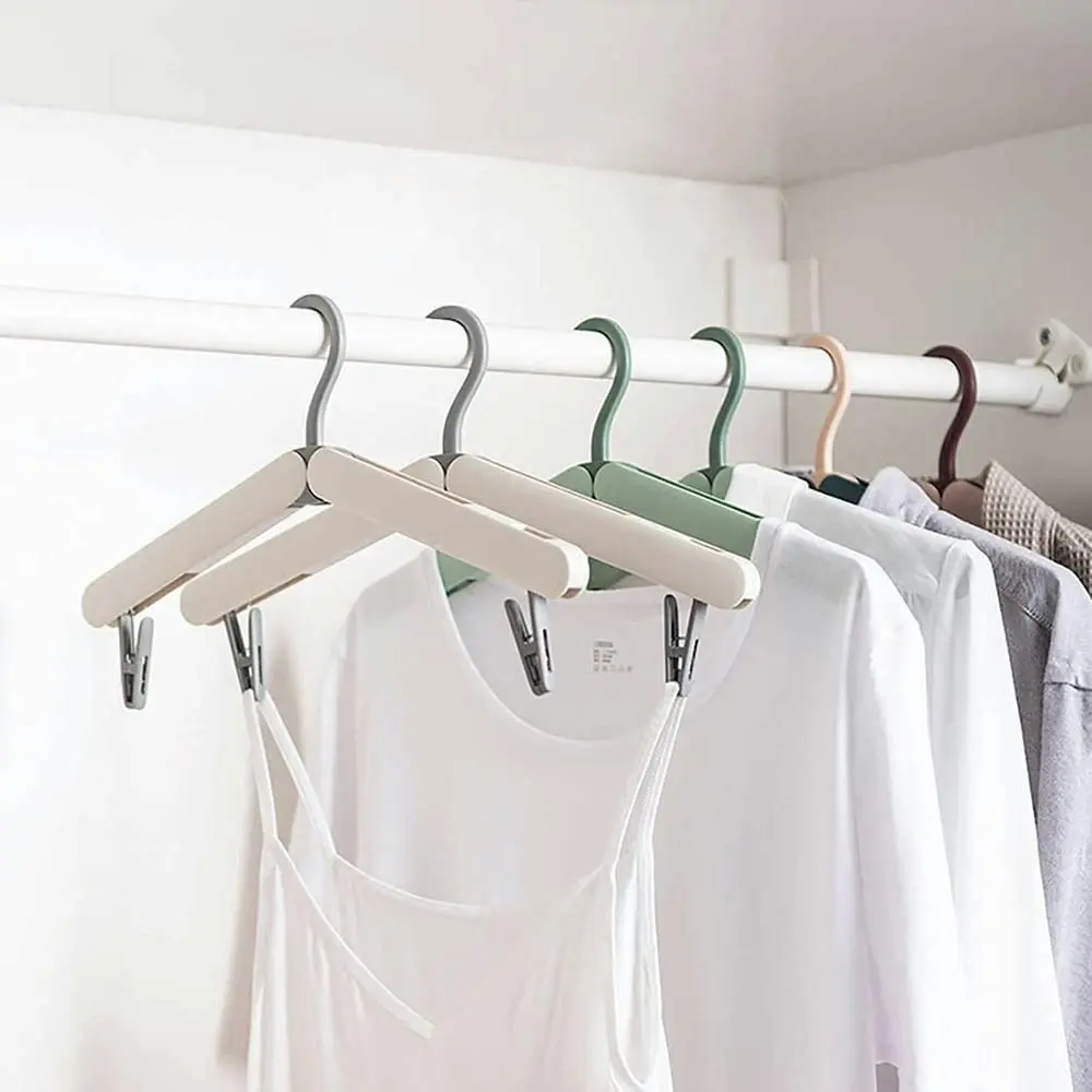 4 Pcs Travel Hangers Portable Clothes Hangers Foldable Clothes Drying Rack