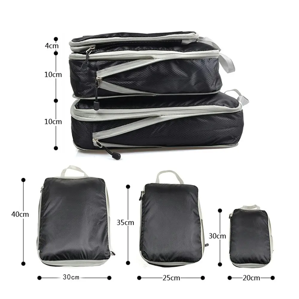 3Pcs Compression Portable Bag Nylon Travel Waterproof Wear Resistant Storage Bag