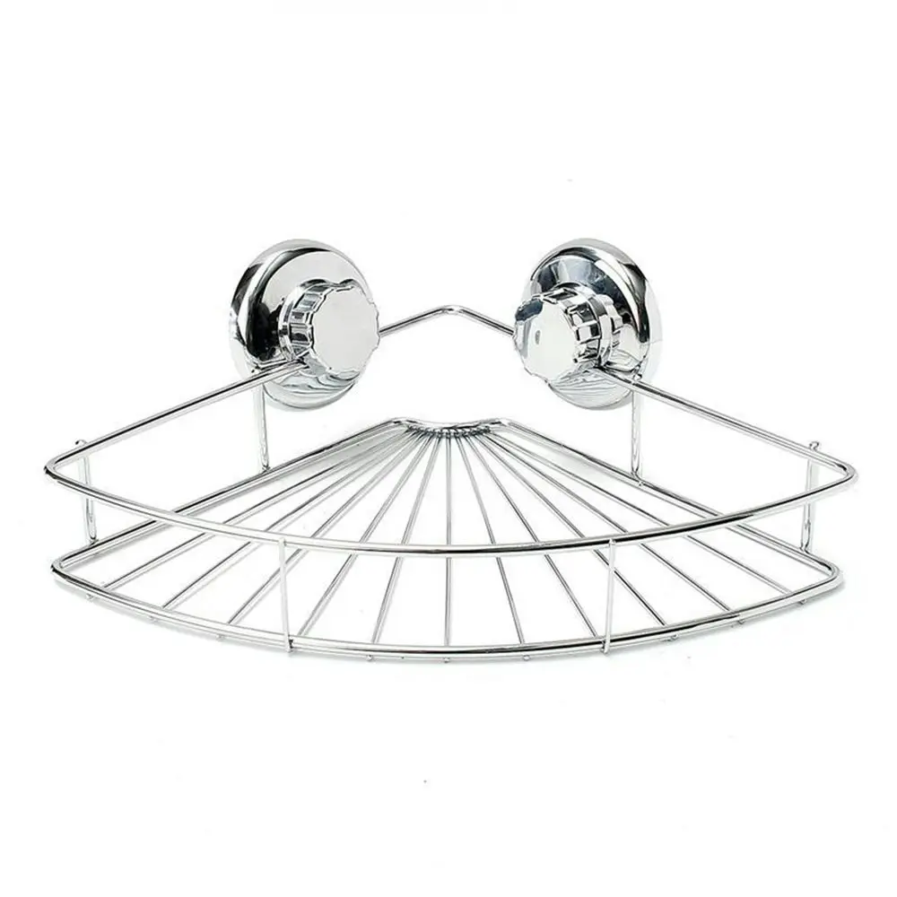 Punch-Free Suction Cup Bath Shelf Holder Caddy Shelf Stainless Steel Tripod Rack