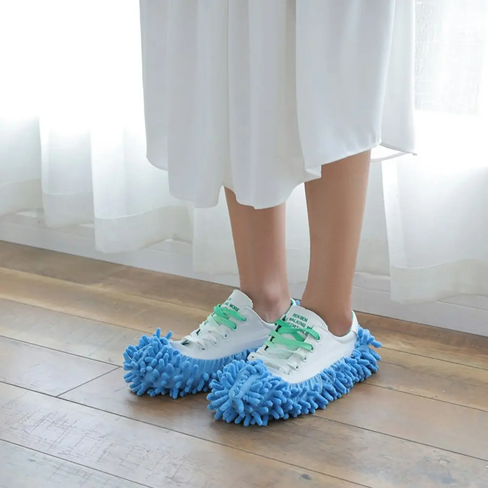 10Pcs Chenille Floor Dust Cleaning Shoes Lazy Mopping Shoes-5 Color