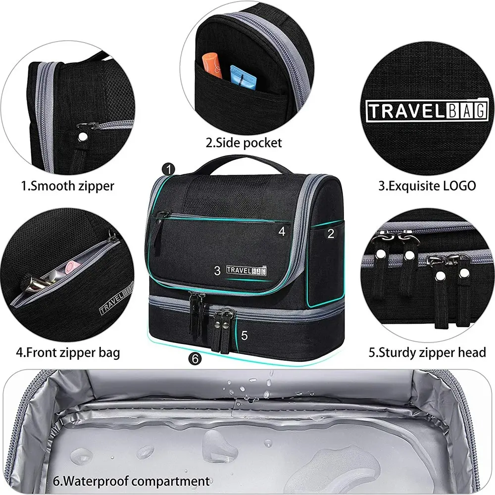 Hanging Toiletry Bag Travel Makeup Bag Cosmetic Bag Bathroom Shower Storage Bag