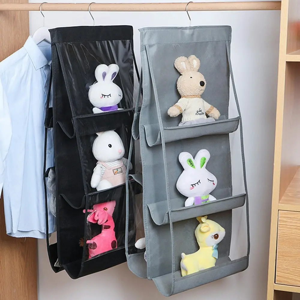 2 Pack 6 Pocket Folding Hanging Handbag Storage Organizer Holder Hanger