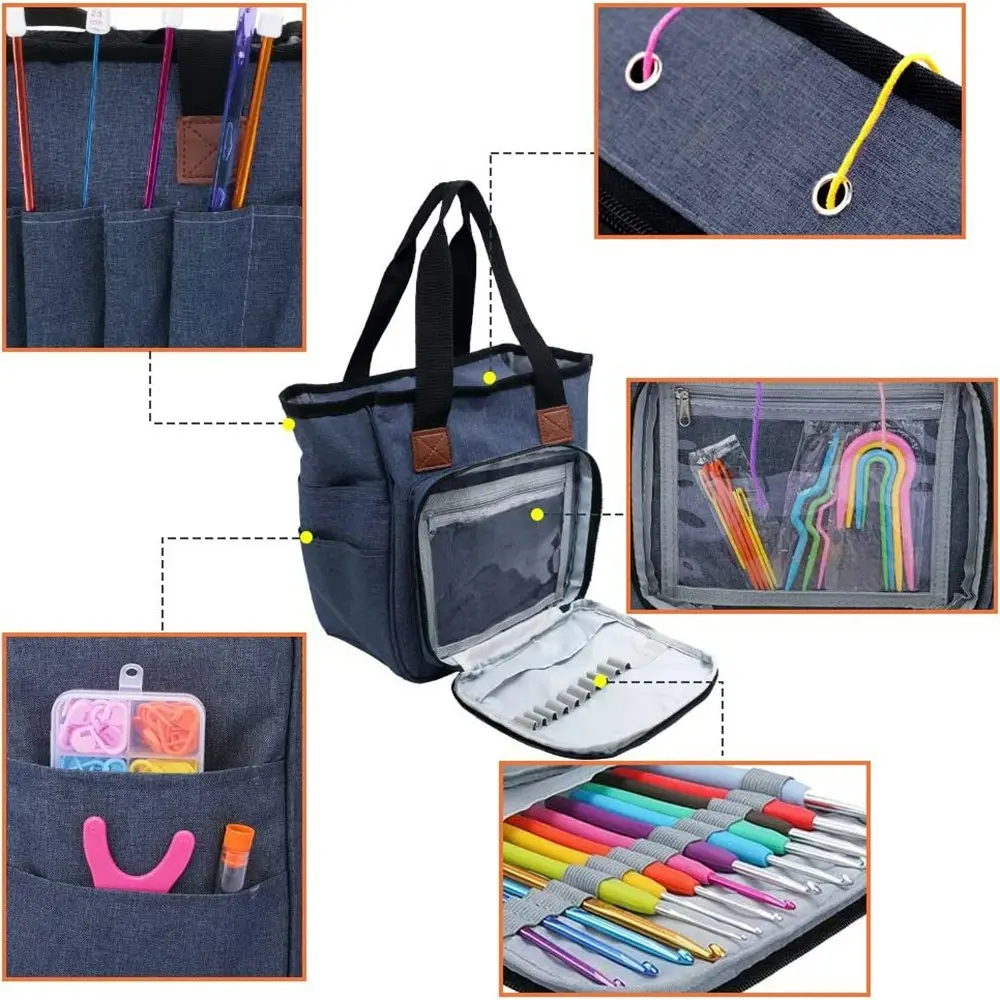 Multifunctional Yarn Bag Knitting Organizer Tote Bag Portable Storage Bag