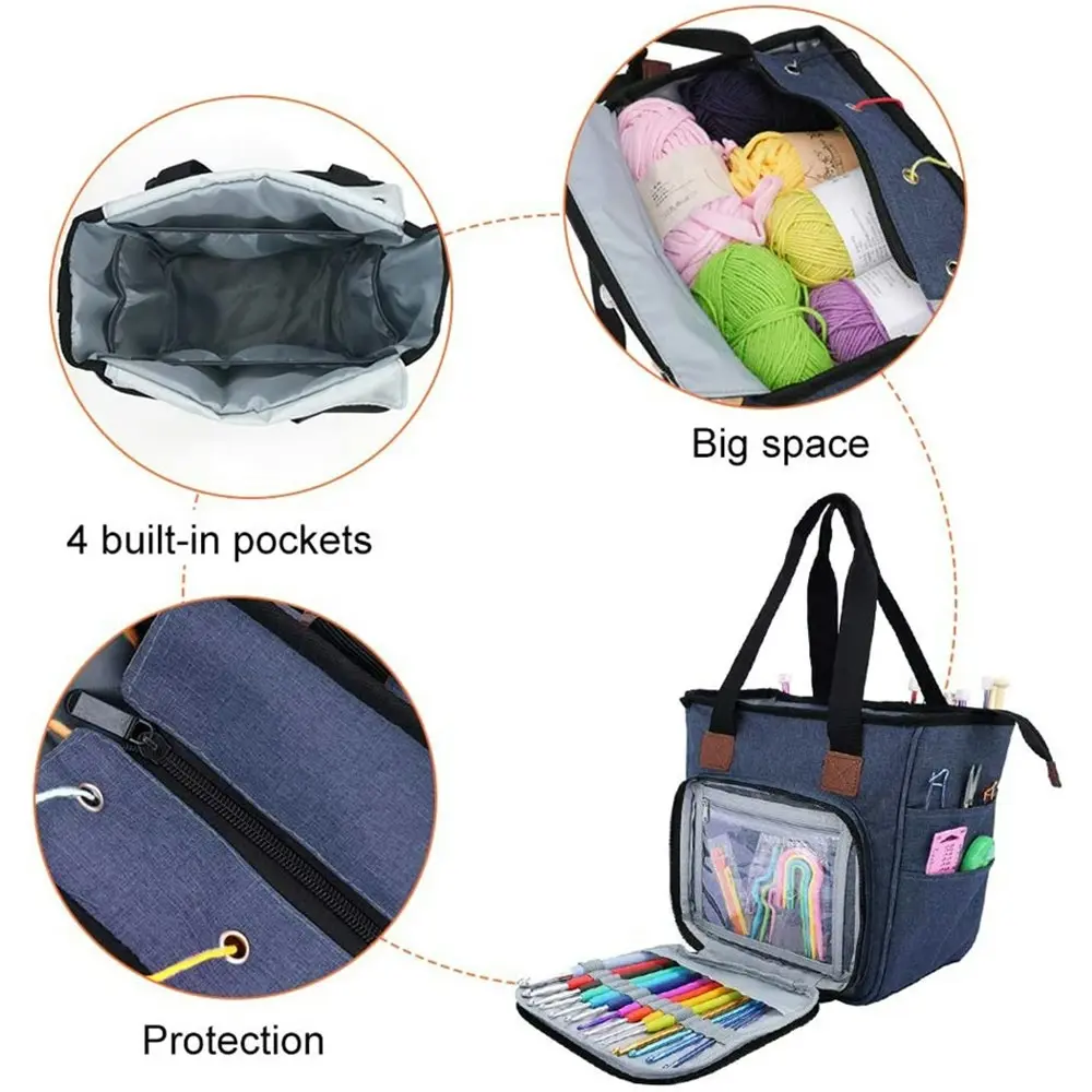 Multifunctional Yarn Bag Knitting Organizer Tote Bag Portable Storage Bag