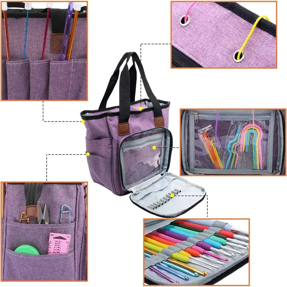 Multifunctional Yarn Bag Knitting Organizer Tote Bag Portable Storage Bag