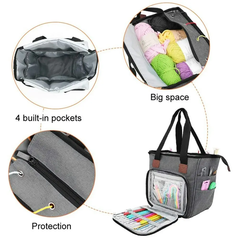 Multifunctional Yarn Bag Knitting Organizer Tote Bag Portable Storage Bag