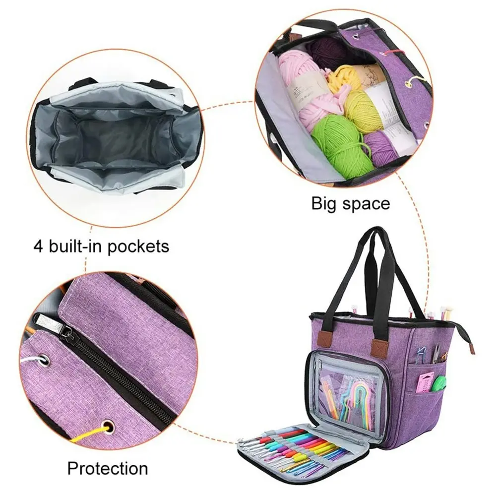 Multifunctional Yarn Bag Knitting Organizer Tote Bag Portable Storage Bag