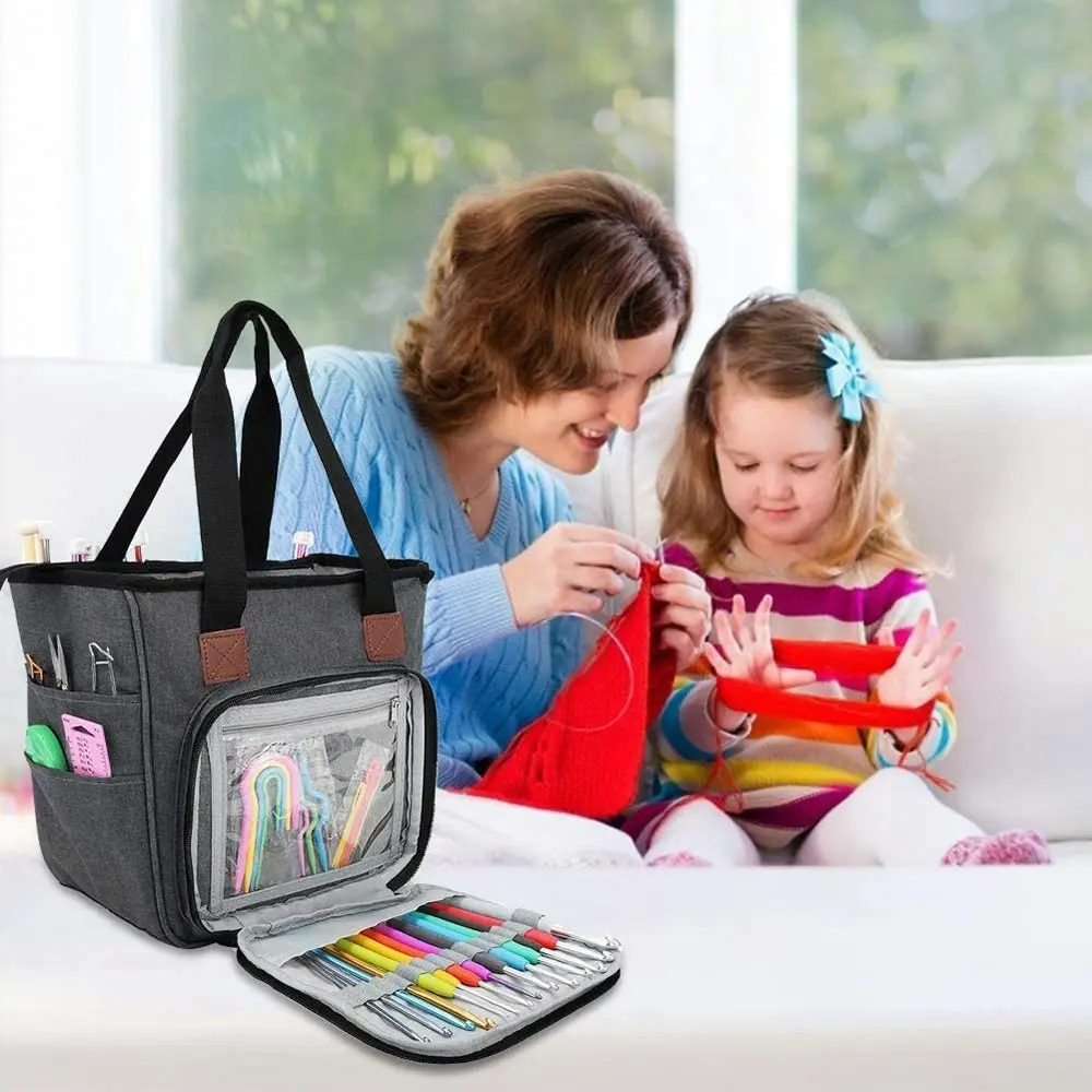 Multifunctional Yarn Bag Knitting Organizer Tote Bag Portable Storage Bag