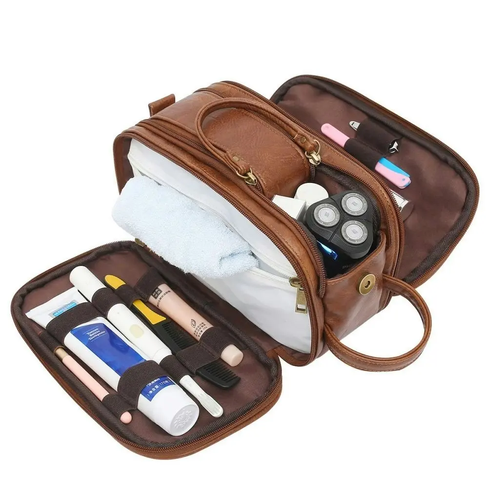 Portable Travel Toiletry Bag Men Canvas Shaving Bag Cosmetic Bag