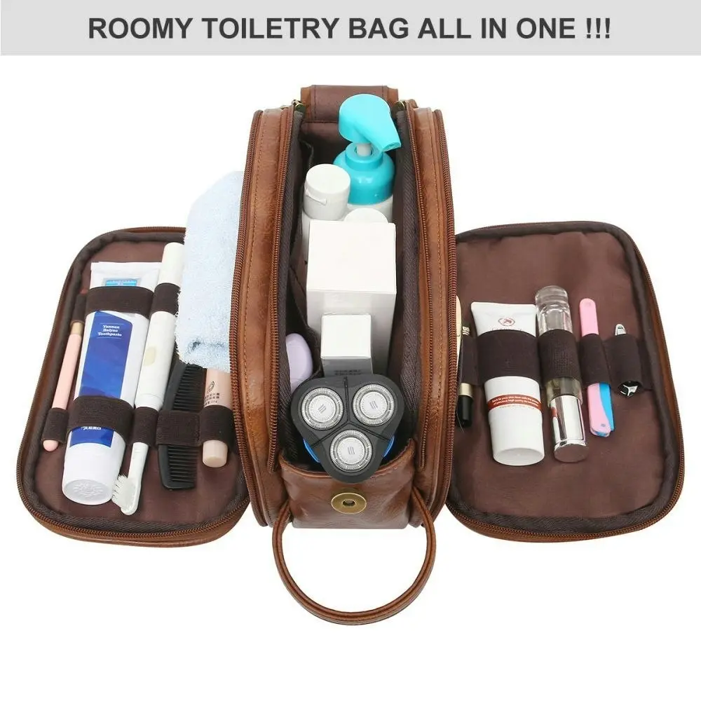 Portable Travel Toiletry Bag Men Canvas Shaving Bag Cosmetic Bag