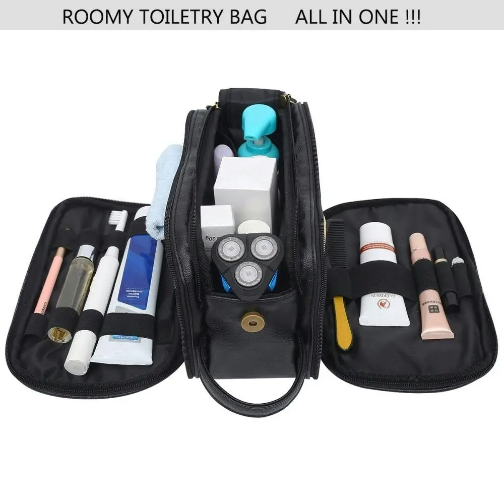 Portable Travel Toiletry Bag Men Canvas Shaving Bag Cosmetic Bag