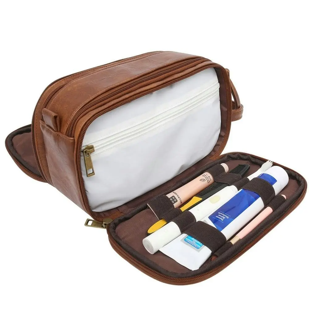 Portable Travel Toiletry Bag Men Canvas Shaving Bag Cosmetic Bag