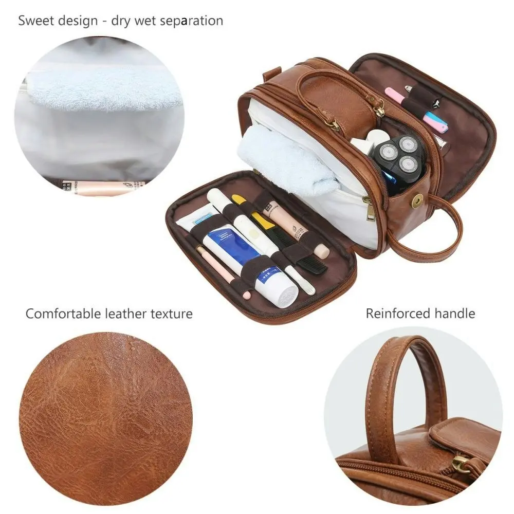 Portable Travel Toiletry Bag Men Canvas Shaving Bag Cosmetic Bag