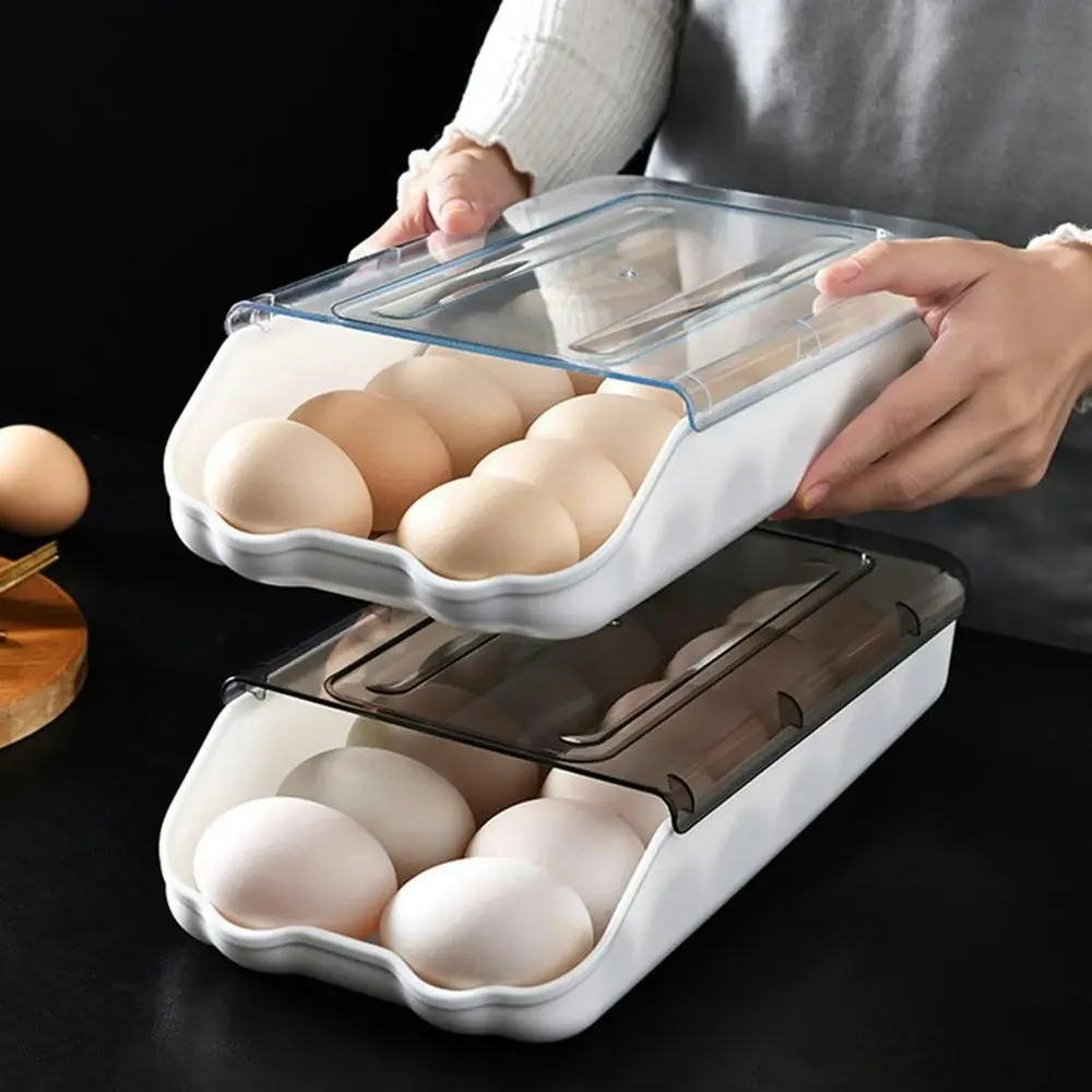 Rolling egg storage box kitchen refrigerator egg fresh-keeping box