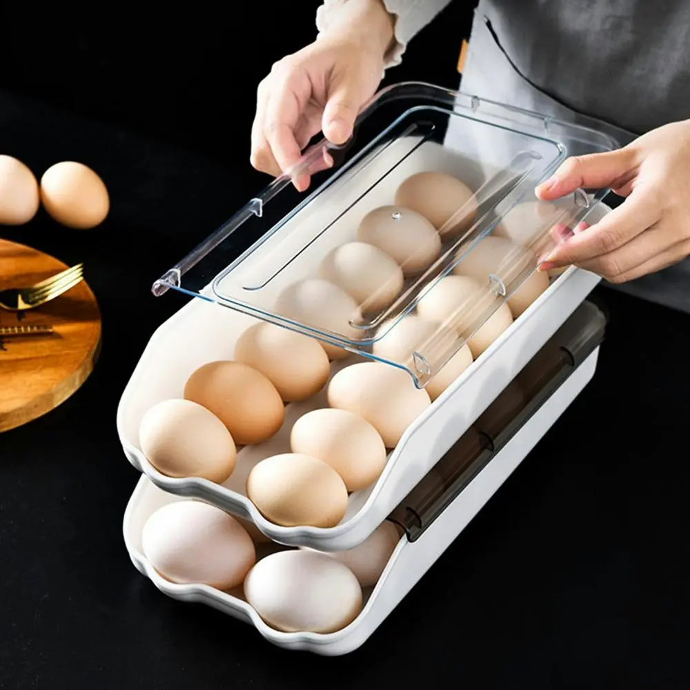 Rolling egg storage box kitchen refrigerator egg fresh-keeping box